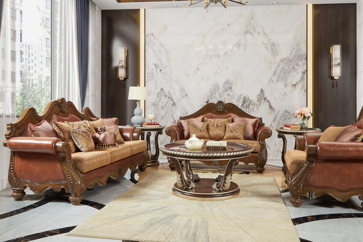 HD-481 - 3 Piece Sofa Set - Perfect Brown