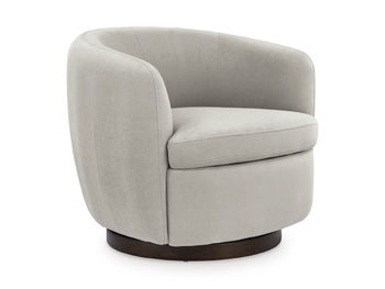 Annbury - Swivel Accent Chair - Light Beige