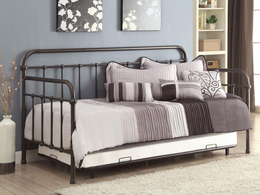 Livingston - Metal Twin Daybed With Trundle - Dark Bronze