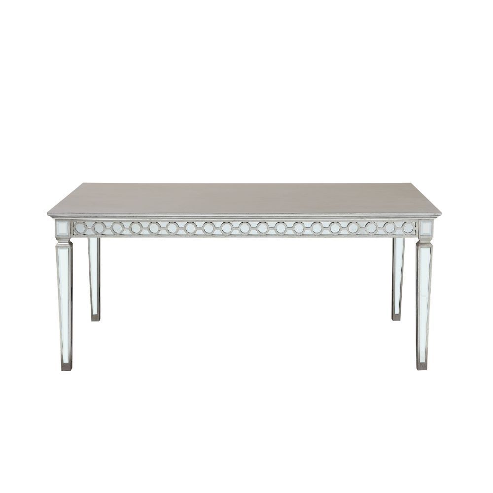 Varian - Dining Table 90"L) - Mirrored & Antique Platinum