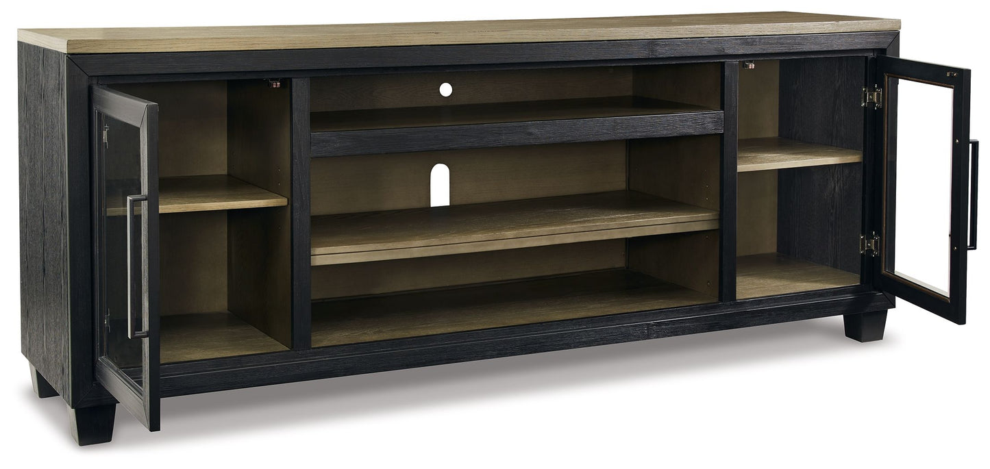 Foyland - Black / Brown - XL TV Stand W/Fireplace Option