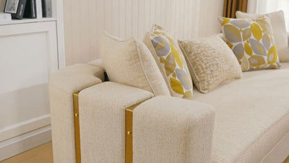 HD-3183 - Sofa - Beige / Gold