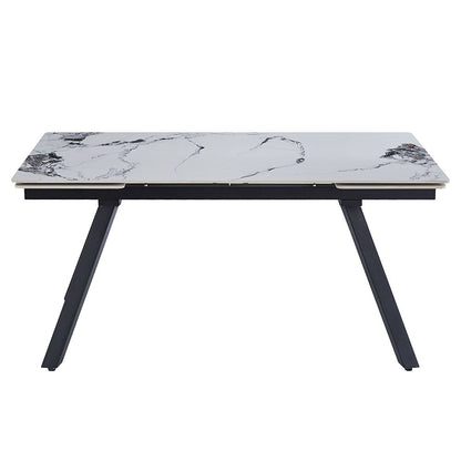 Damita - Ceramic Top Dining Table - White & Black