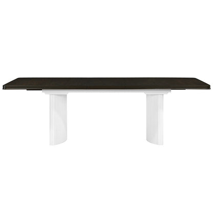 Carena - Dining Table With Leaf - White & Brown Finish