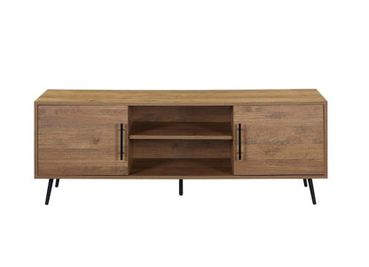 Wafiya - TV Stand - Rustic Wood & Black Finish