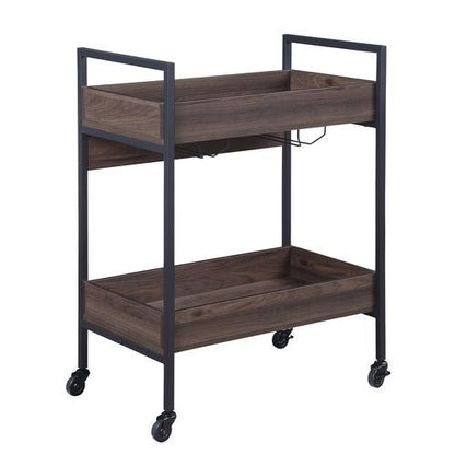 Jerrick - Kitchen Island - Walnut & Black Finish