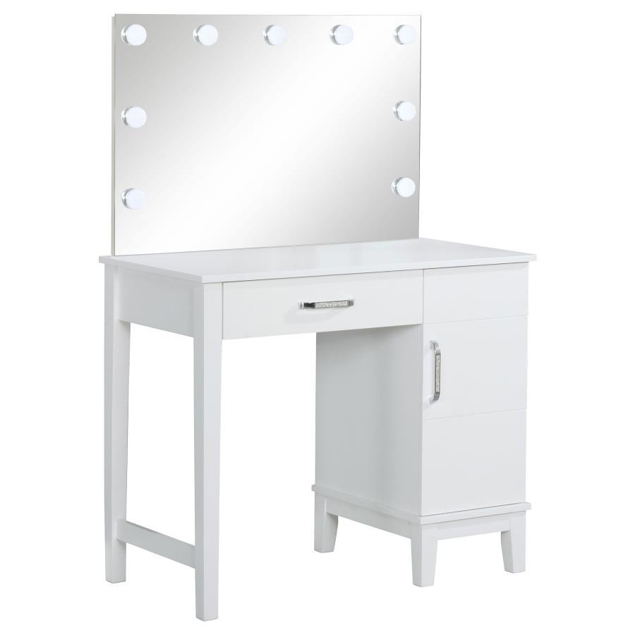 Elijah - Vanity Set With LED Lights - White And Dark Gray