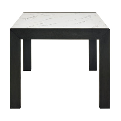 Jules - Faux Marble Dining Table - Charcoal / White