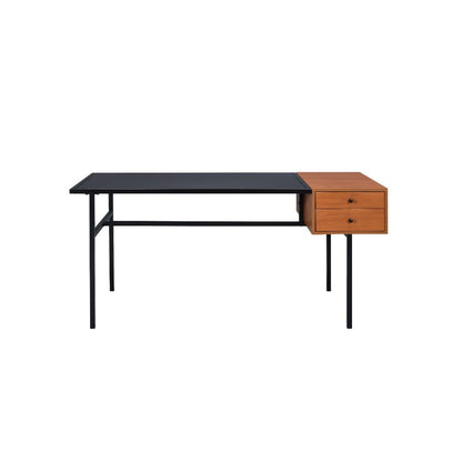 Oaken - Executive Writing Desk - Honey Oak & Black