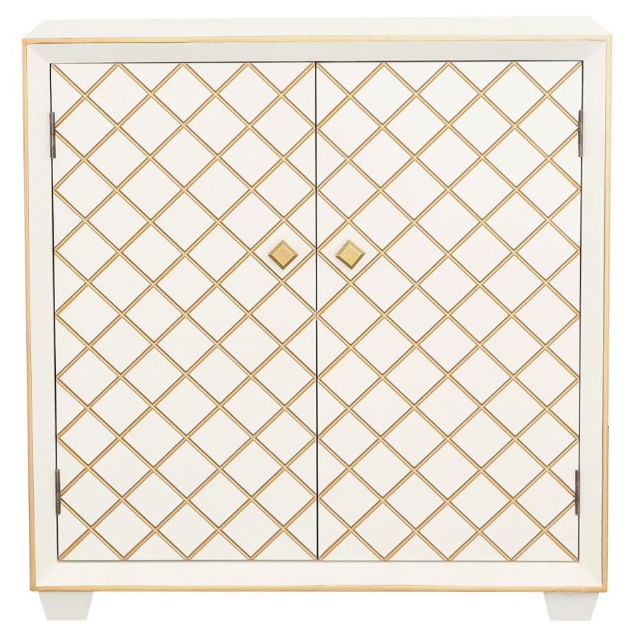 Belinda - 2-Door Accent Cabinet - White And Gold