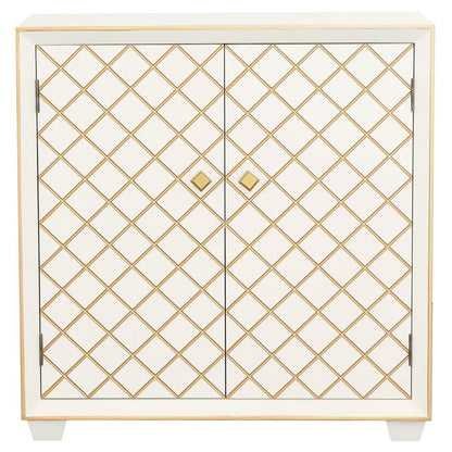 Belinda - 2-Door Accent Cabinet - White And Gold