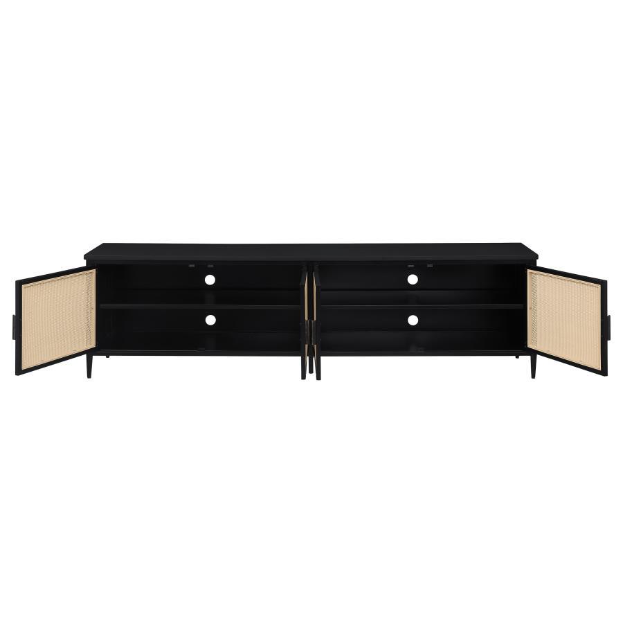 Amherst - 78" 4-Door Metal TV Stand Media Console - Black