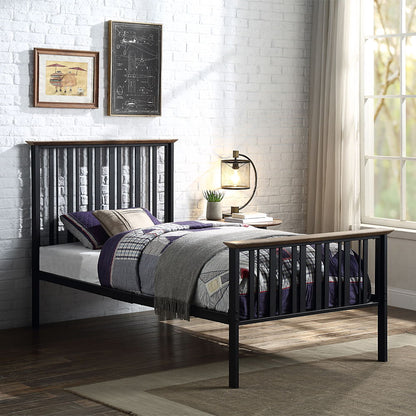 Zudora - Twin Bed - Antique Oak & Black