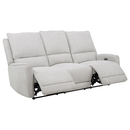 Sylmar - Chenille Upholstered Power Reclining Sofa - Dove Gray