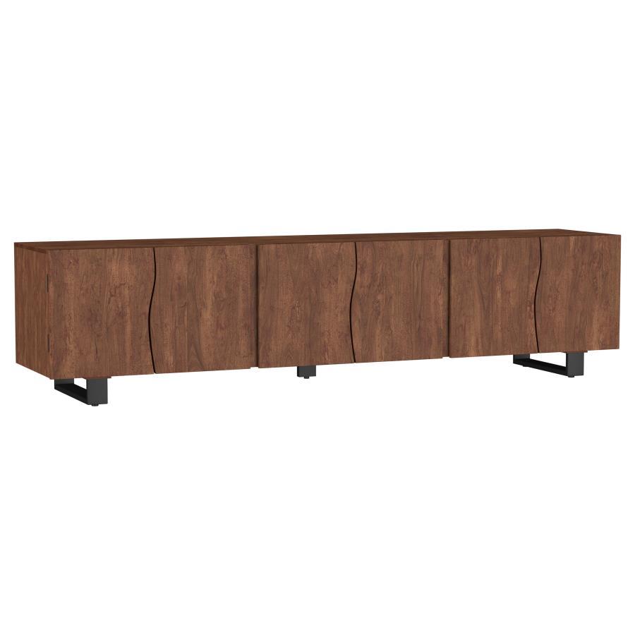 Trask - Wood TV Stand Media Console - Mango Brown