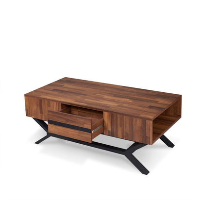 Karine - Coffee Table - Walnut & Sandy Black