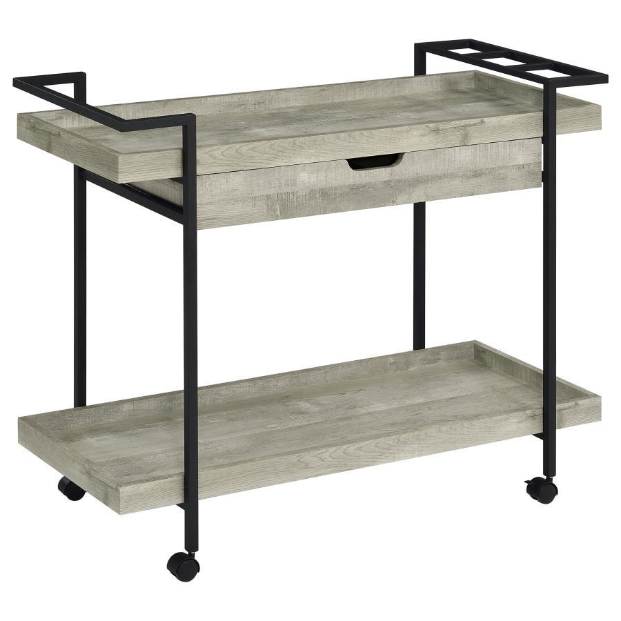 Ventura - Bar Cart With Storage Drawer - Gray Driftwood