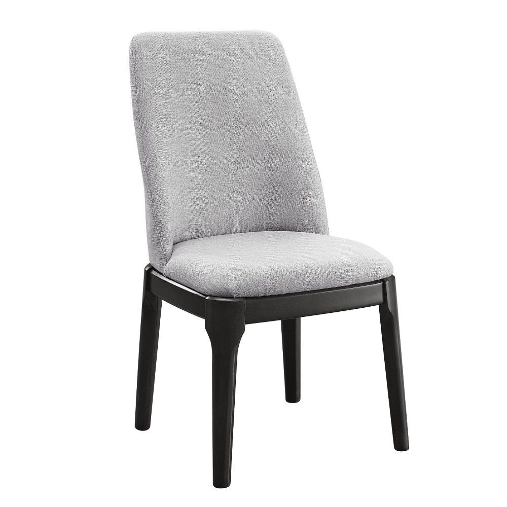 Madan - Side Chair Set of 2) - Light Gray Linen & Gray Oak