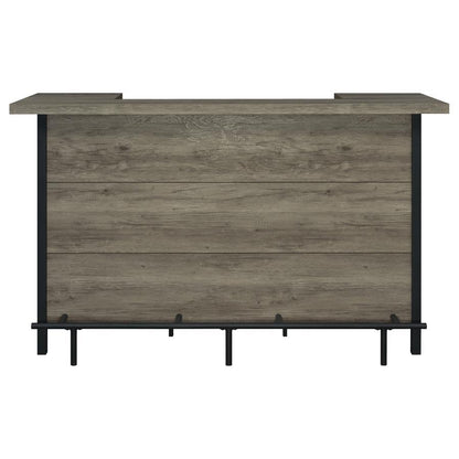 Bellemore - Bar Unit With Footrest - Gray Driftwood And Black