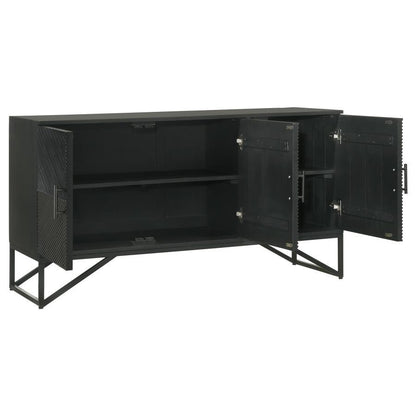 Riddell - 3-Door Accent Cabinet - Black