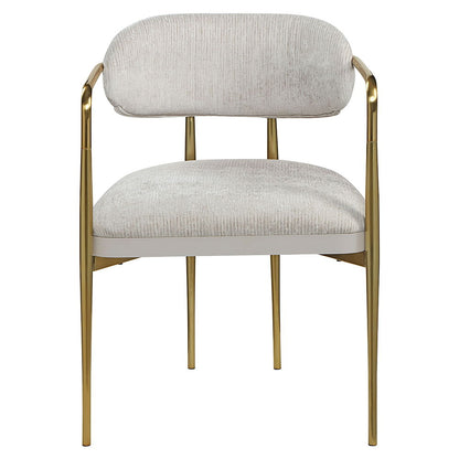 Zayn - Arm Chair (Set of 2) - Beige Chenille & Gold