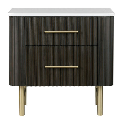Clayten - Nightstand - Marble Top & Espresso