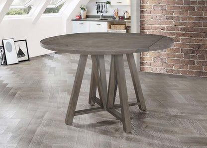 Athens - Round Drop Leaf Counter Dining Table - Gray