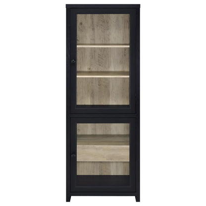 Denison - 67" 2-Door Media Tower Storage Cabinet - Black