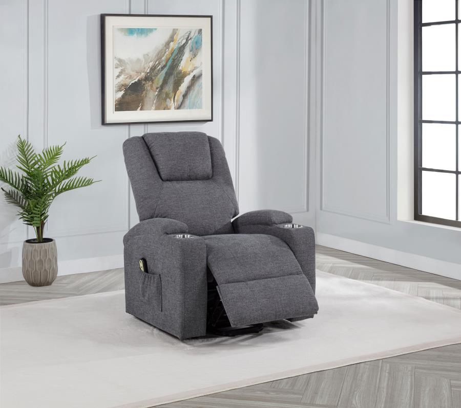 Louie - Chenille Upholstered Power Lift Massage Chair