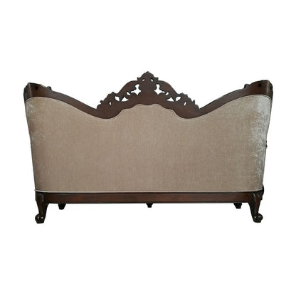 Devayne - Sofa With 6 Pillows Same Lv01582) - Pattern Fabric & Dark Walnut
