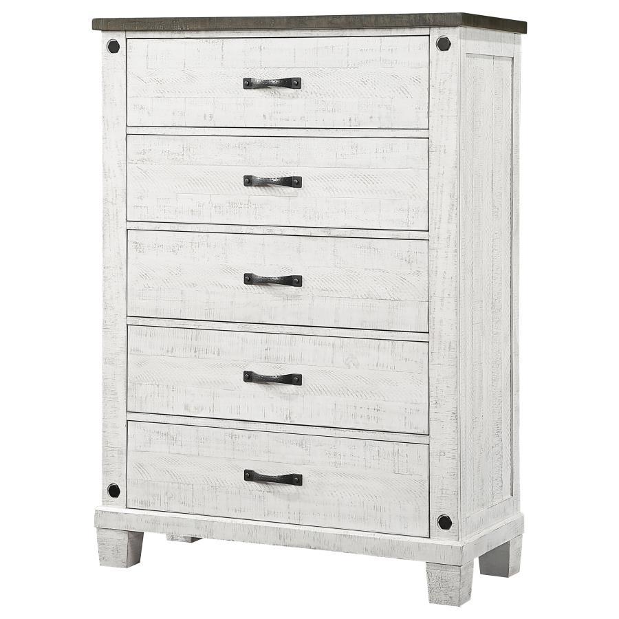 Lilith - 5-Drawer Bedroom Chest - Distressed White