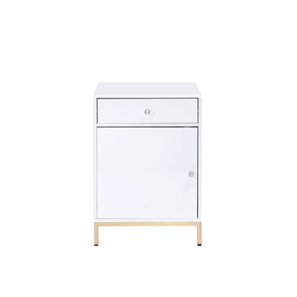 Ottey - Cabinet - White High Gloss & Gold