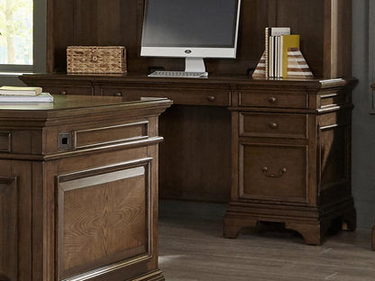 Hartshill - Credenza With Power Outlet - Burnished Oak