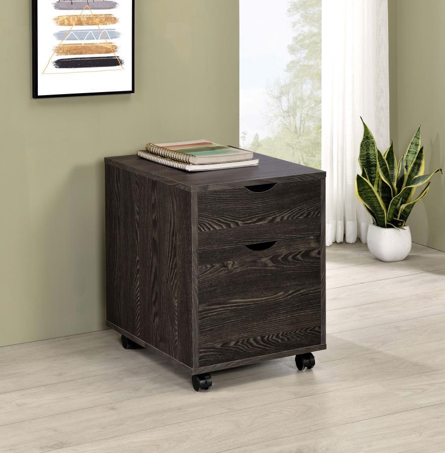 Noorvik - 2-Drawer Mobile File Cabinet - Dark Oak