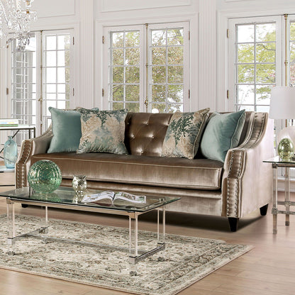 Elicia - Sofa - Champagne / Turquoise