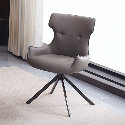 Damita - Camel Synthetic Leather Side Chair With Swivel Set of 2) - Gray & Black Finsh