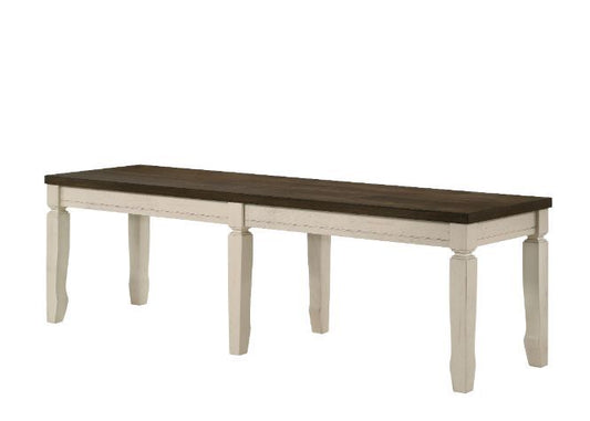 Fedele - Bench - Weathered Oak & Cream Finish