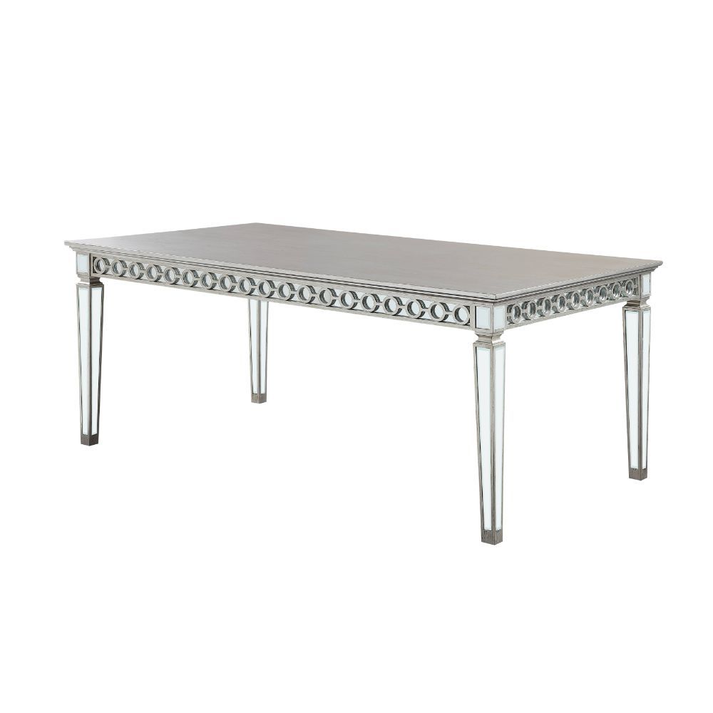 Varian - Dining Table 90"L) - Mirrored & Antique Platinum