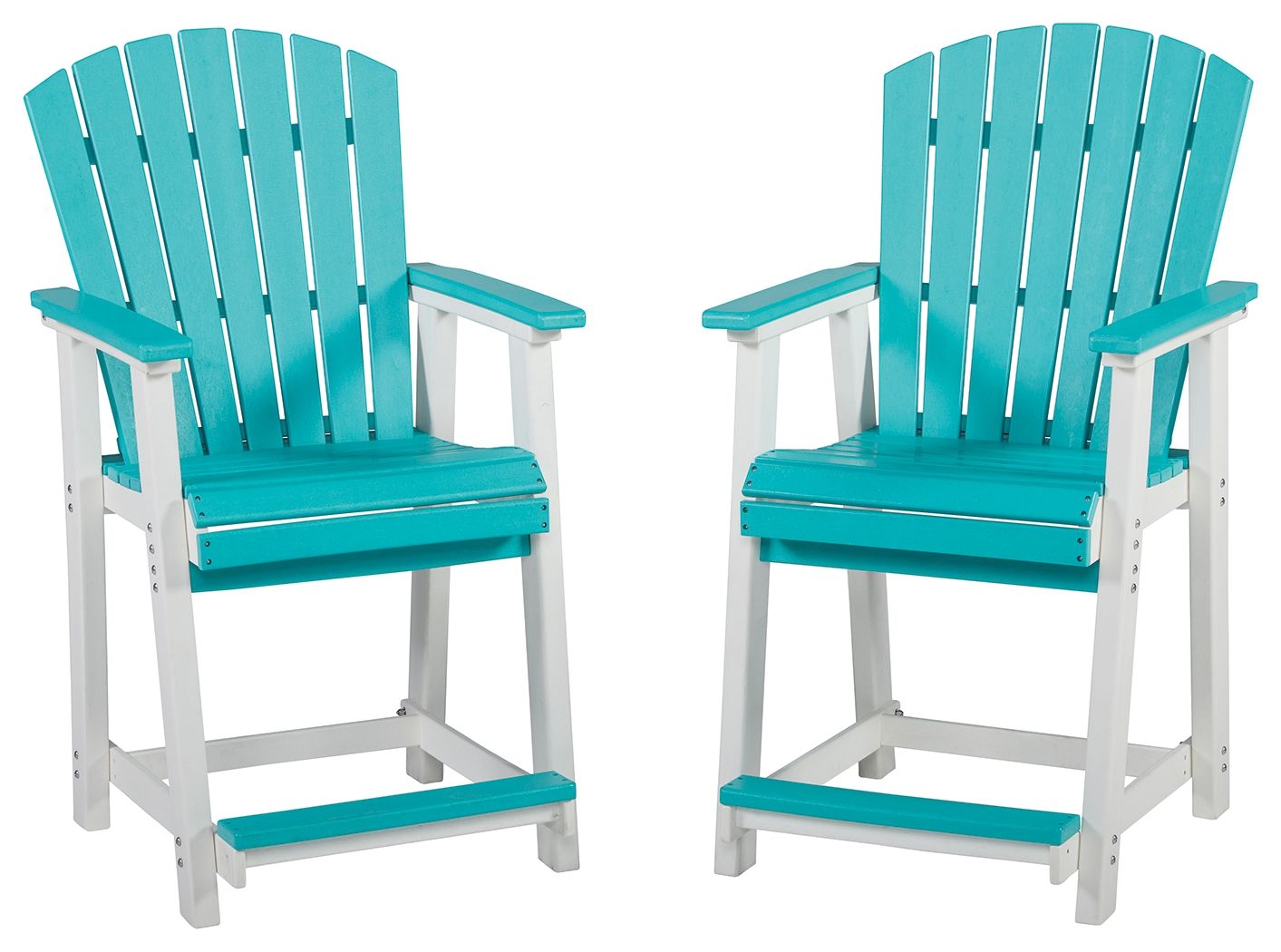 Eisely - Turquoise / White - Barstool (Set of 2)