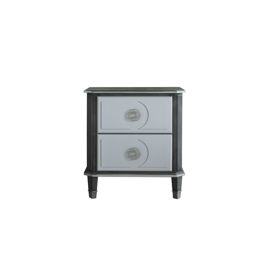 House - Beatrice Nightstand - Charcoal & Light Gray Finish