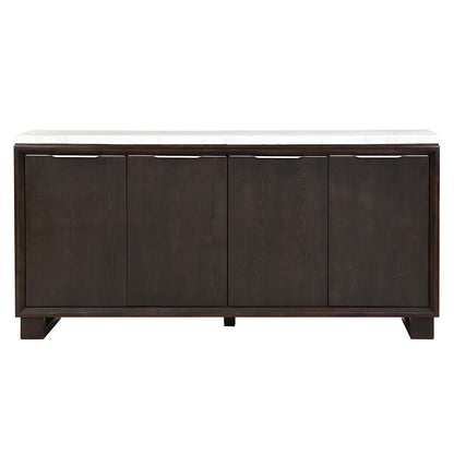 Edwyn - Server With Marble Top - Natural Marble Top & Espresso Finish