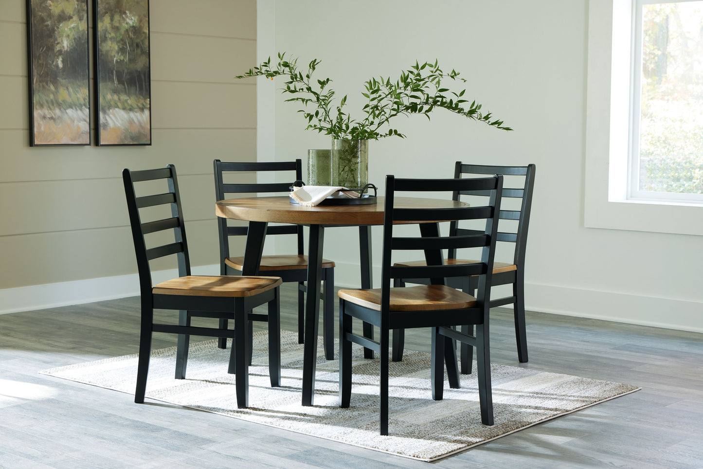 Blondon - Brown / Black - Dining Table and 4 Chairs (Set of 5)