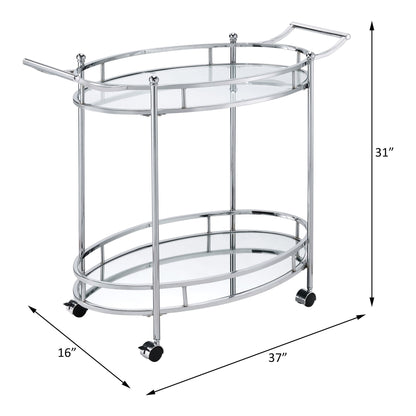 Jinx - Serving Cart - Clear Glass & Chrome