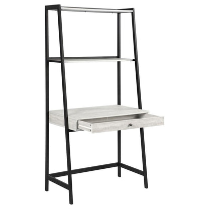 Pinckard - 3 Piece Ladder Desk Set - Gray Stone And Black