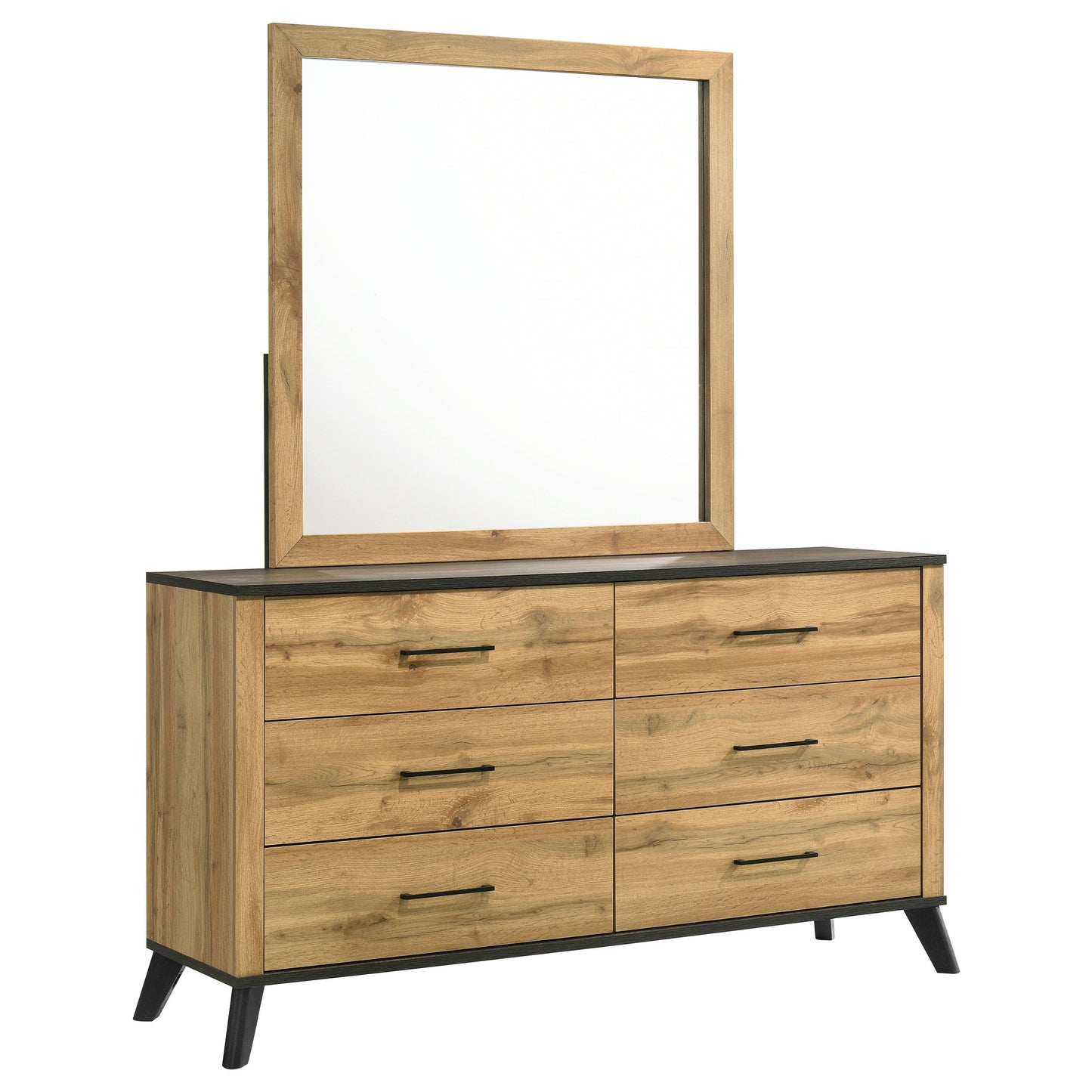 Kaywood - 6-Drawer Dresser And Mirror - Natural Pine