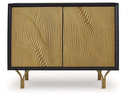 Tayner - Black / Gold Finish - Accent Cabinet