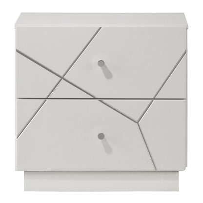 Esther - Nightstand - White / Silver