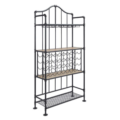 Edina - Wine Rack - Oak & Sandy Black