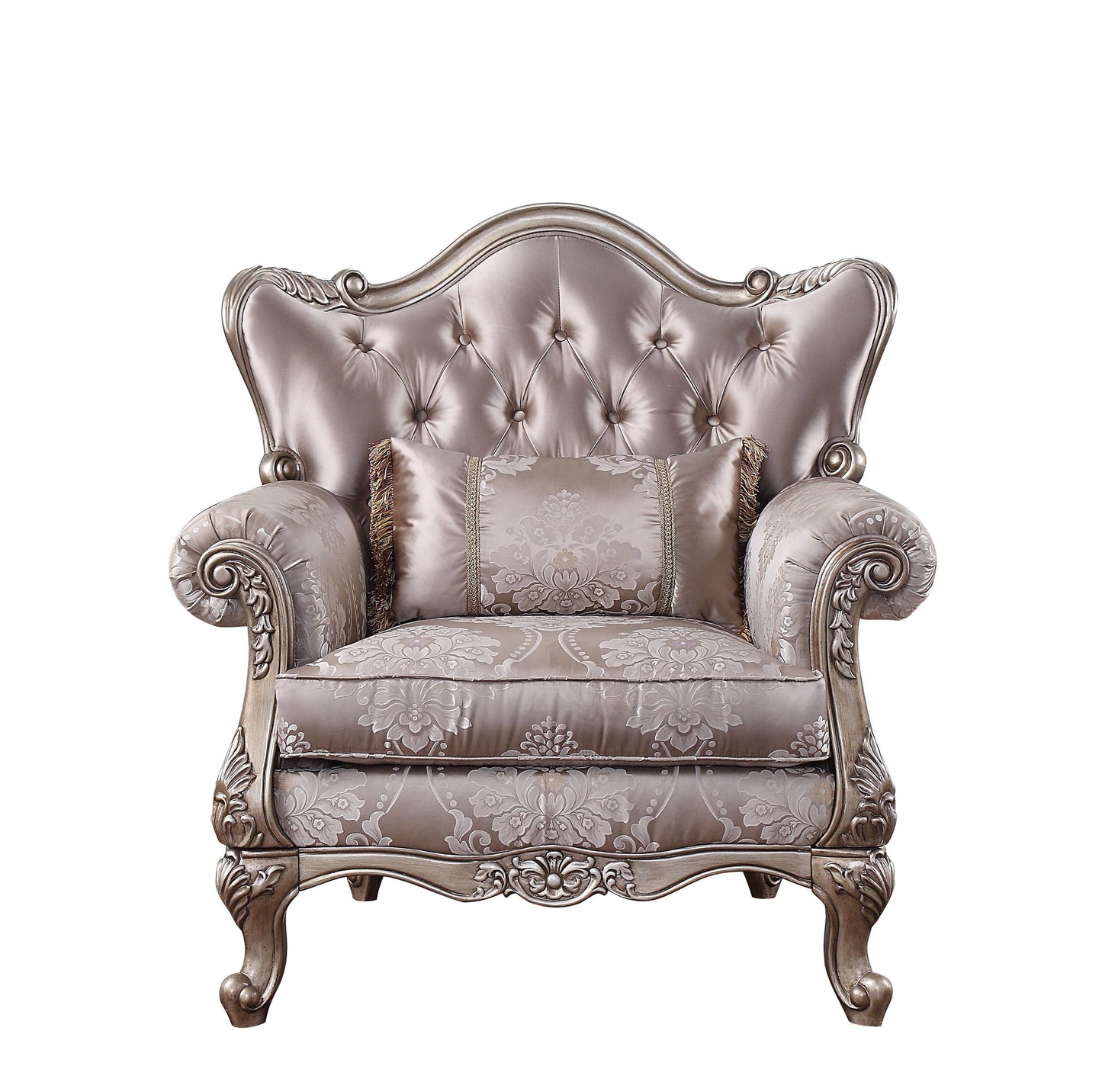 Jayceon - Chair With Pillow - Fabric & Champagne