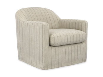 Valwick - Swivel Accent Chair - Cream / Brown